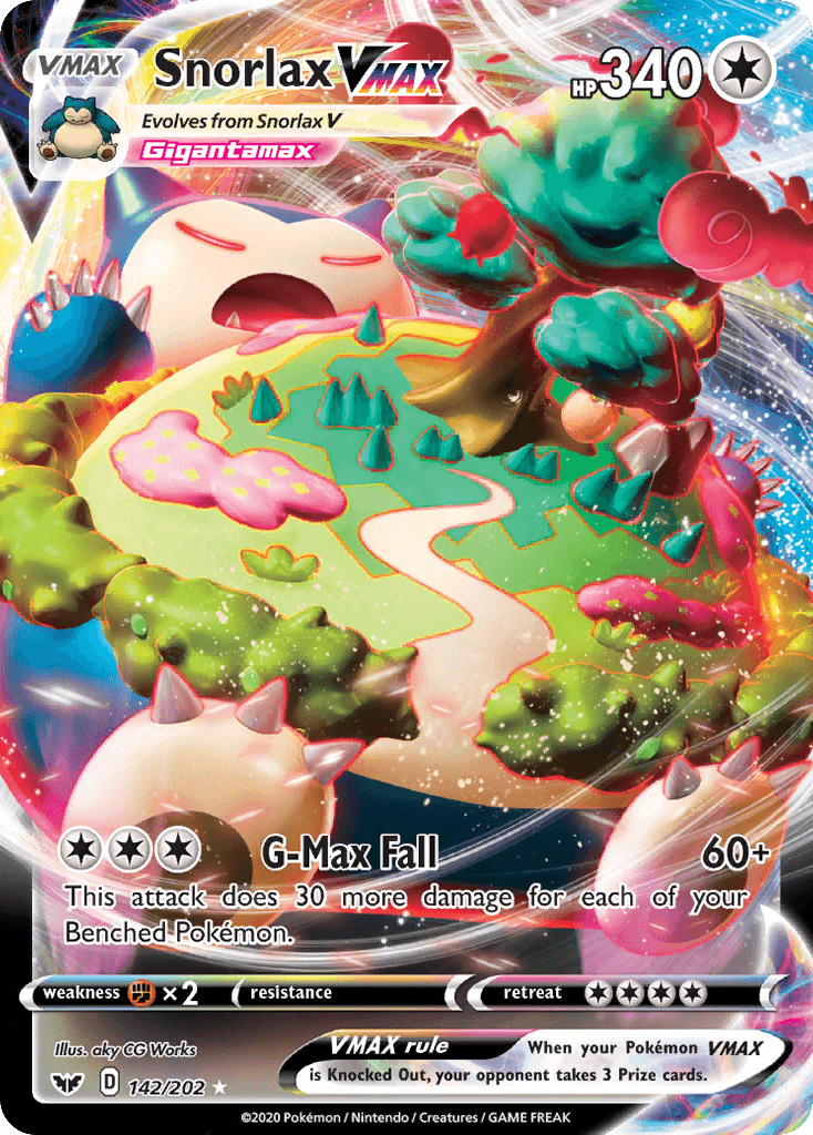 Snorlax VMAX, carta 142 de Sword & Shield