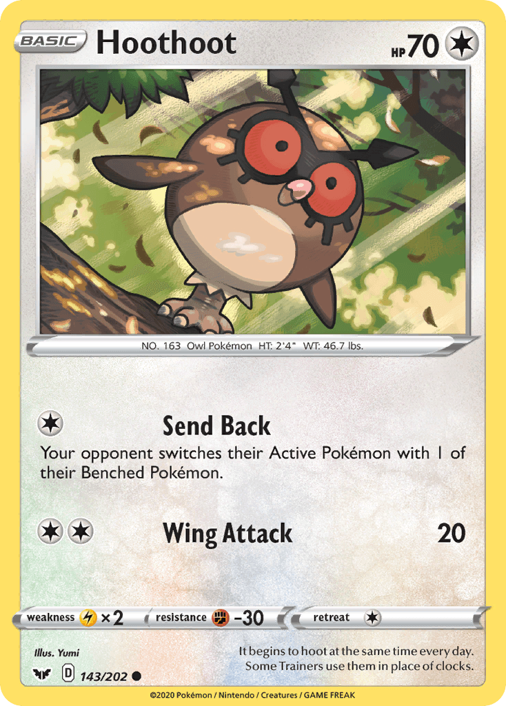 Hoothoot, carta 143 de Sword & Shield