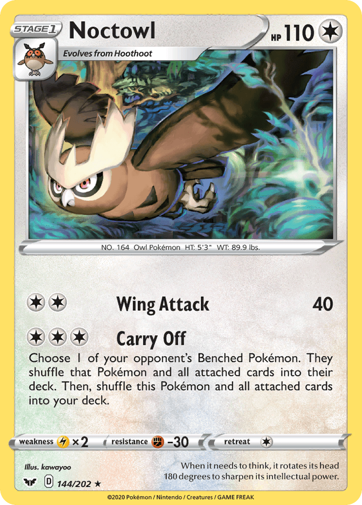 Noctowl, carta 144 de Sword & Shield
