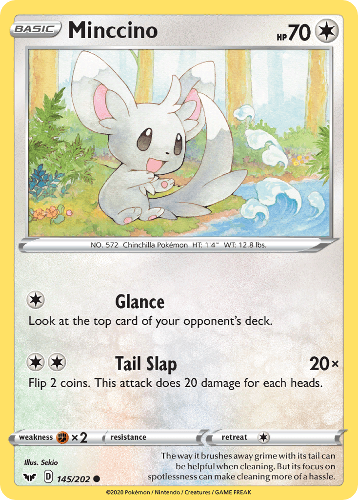 Minccino, carta 145 de Sword & Shield