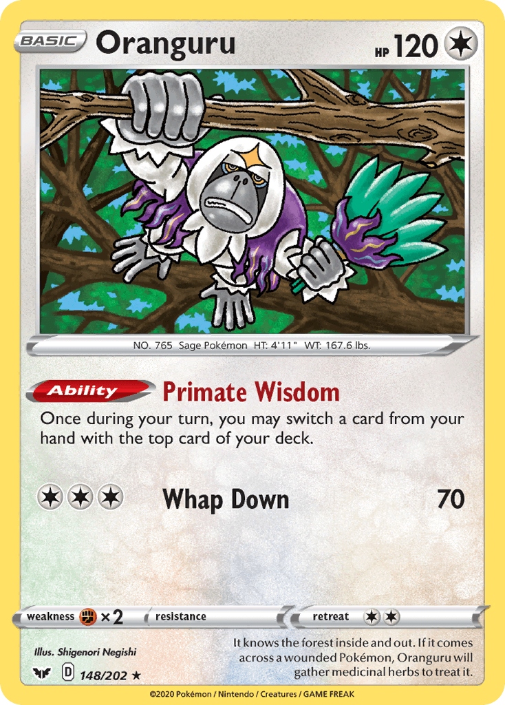 Oranguru, carta 148 de Sword & Shield