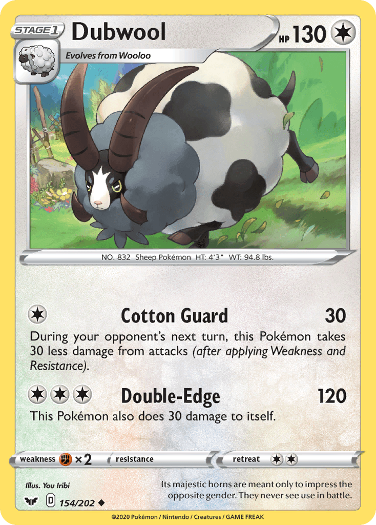 Dubwool, carta 154 de Sword & Shield
