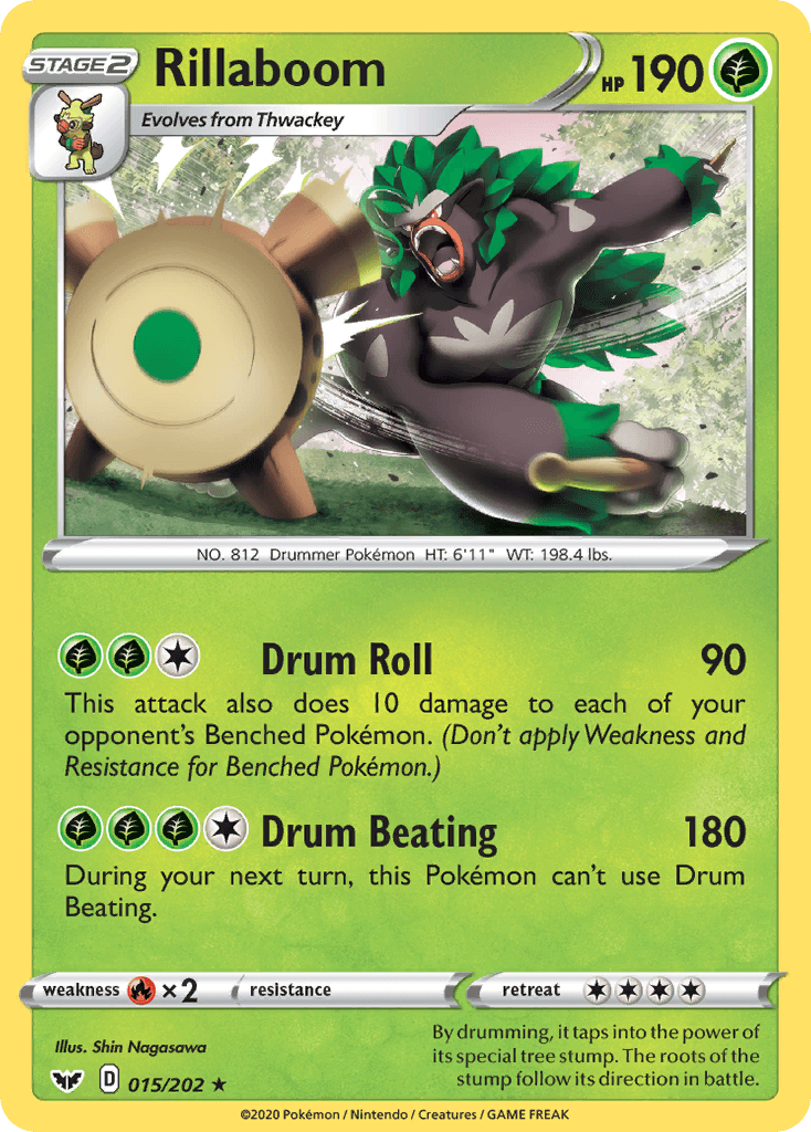 Rillaboom, carta 15 de Sword & Shield