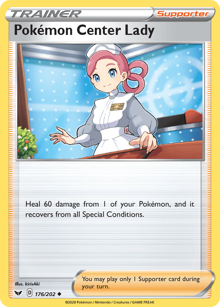 Pokémon Center Lady, carta 176 de Sword & Shield