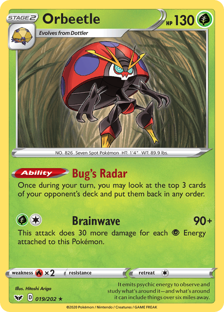 Orbeetle, carta 19 de Sword & Shield