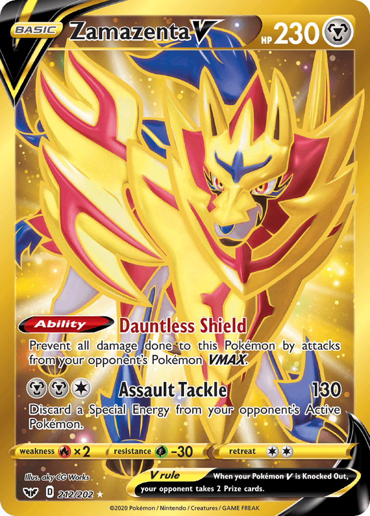 Zamazenta V, carta 212 de Sword & Shield