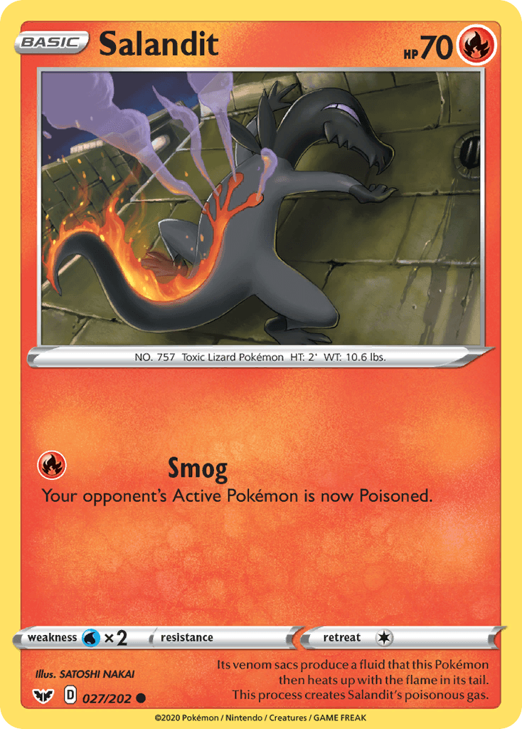 Salandit, carta 27 de Sword & Shield