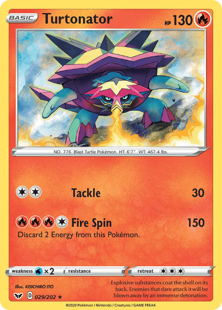 Turtonator, carta 29 de Sword & Shield