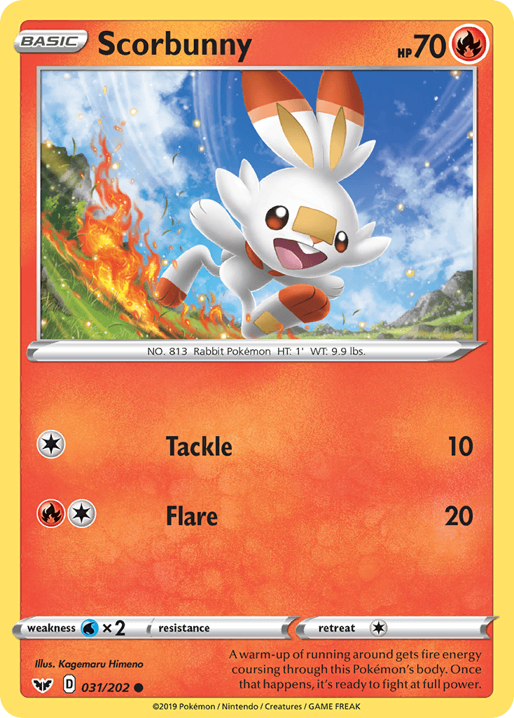 Scorbunny, carta 31 de Sword & Shield