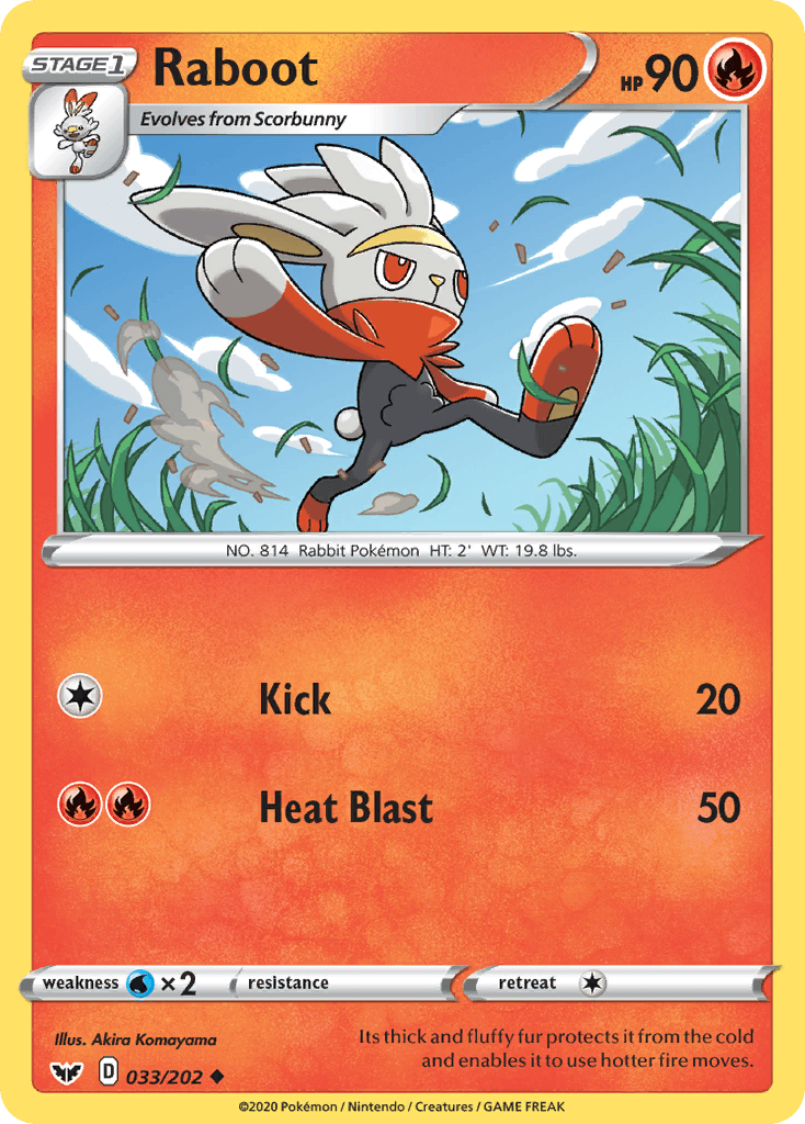Raboot, carta 33 de Sword & Shield