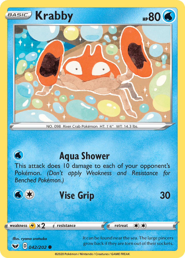Krabby, carta 42 de Sword & Shield