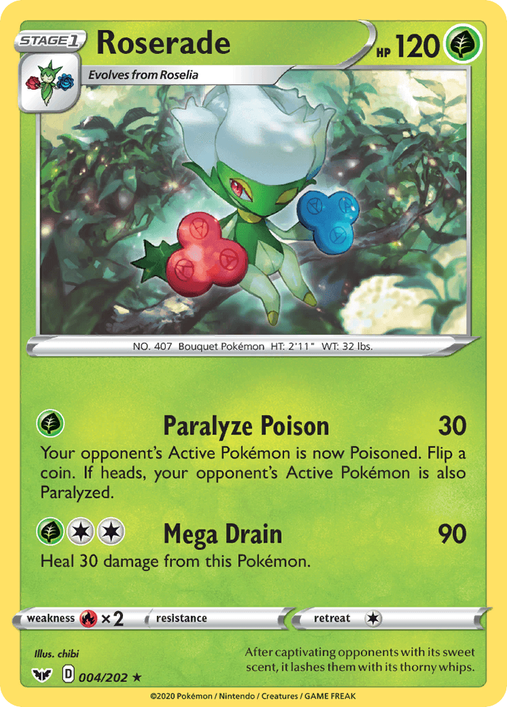 Roserade, carta 4 de Sword & Shield