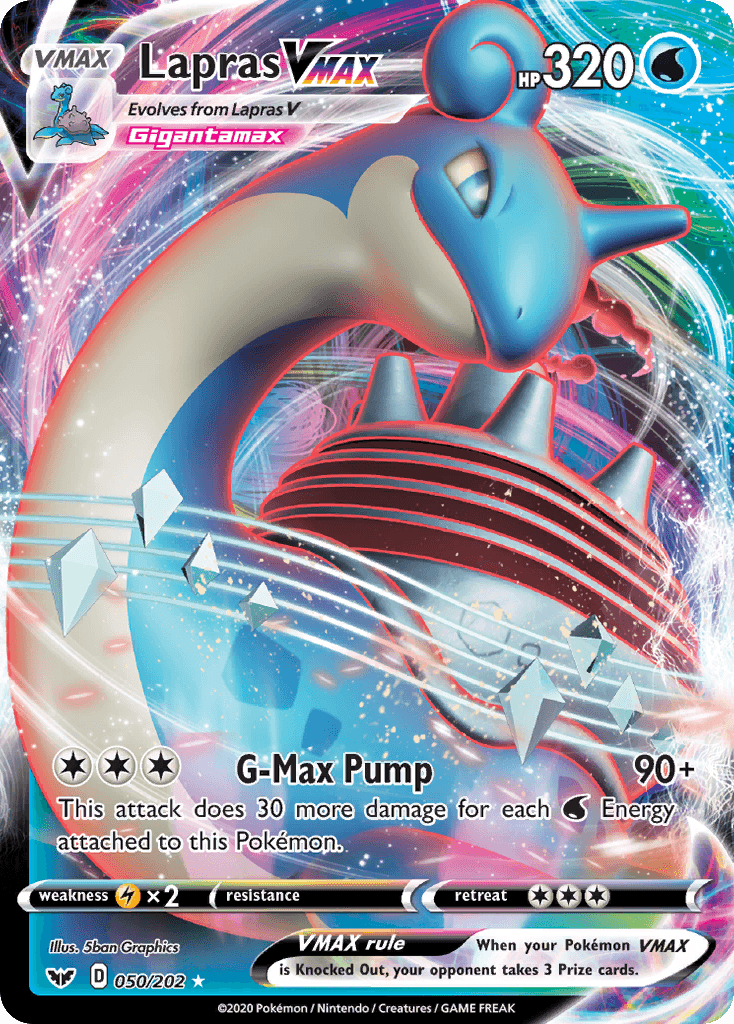 Lapras VMAX, carta 50 de Sword & Shield