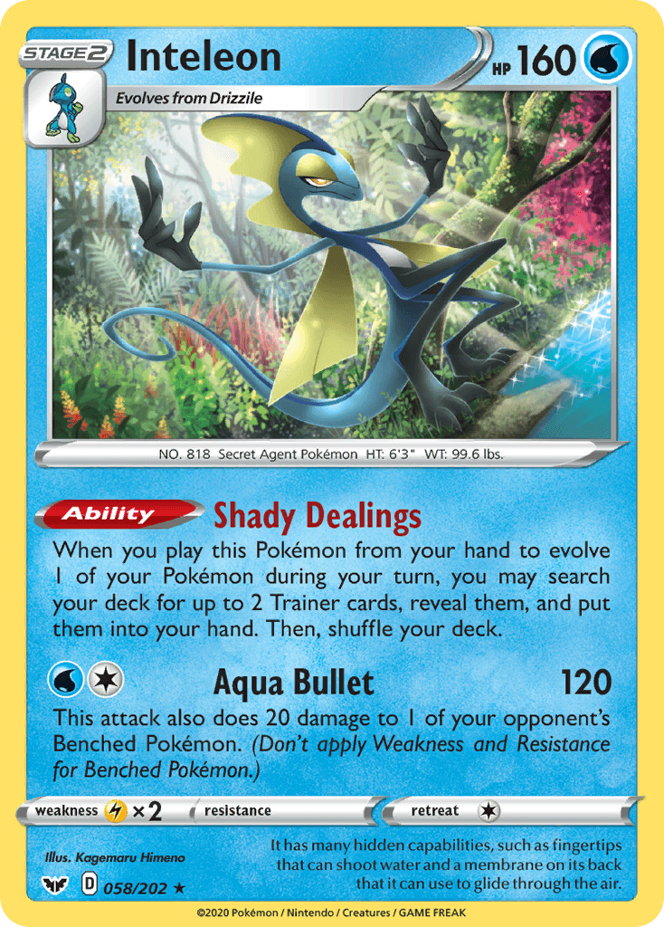 Inteleon, carta 58 de Sword & Shield