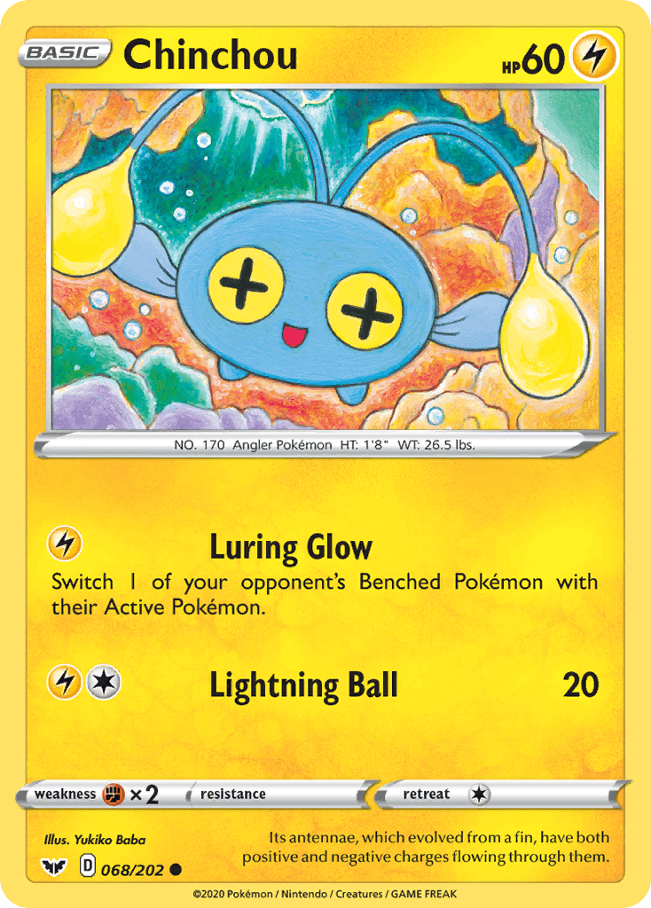 Chinchou, carta 68 de Sword & Shield