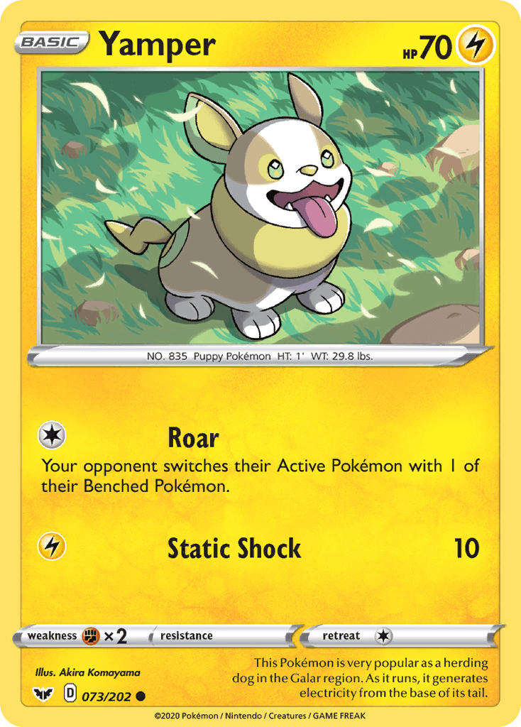 Yamper, carta 73 de Sword & Shield