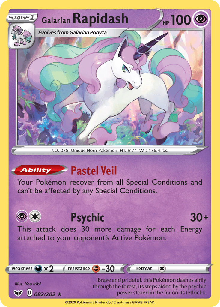 Galarian Rapidash, carta 82 de Sword & Shield