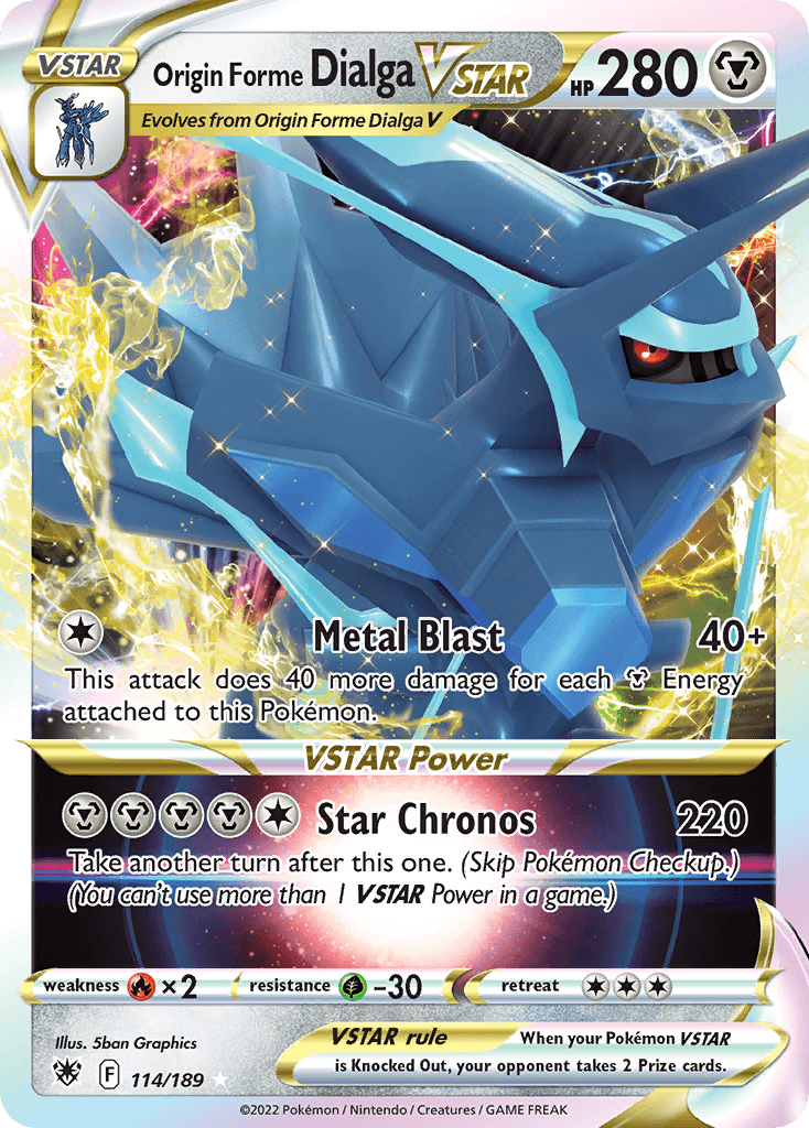 Origin Forme Dialga VSTAR, carta 114 de Astral Radiance