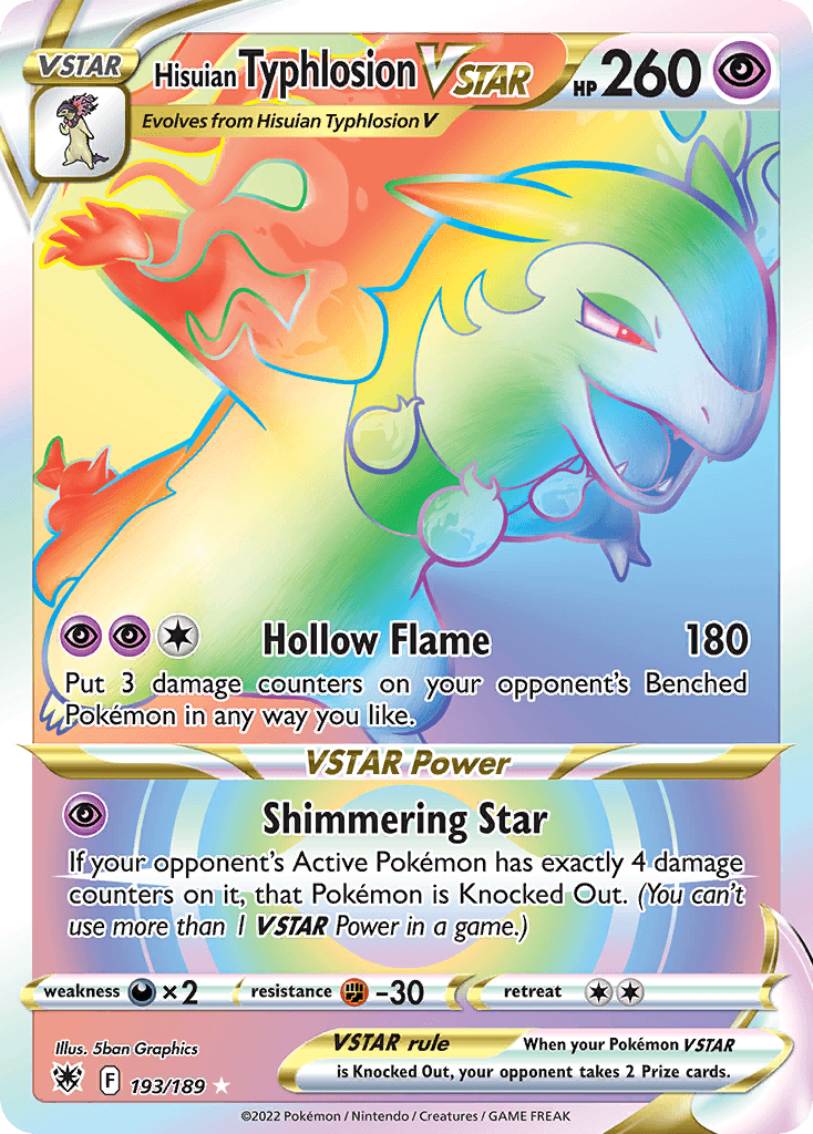 Hisuian Typhlosion VSTAR, carta 193 de Astral Radiance