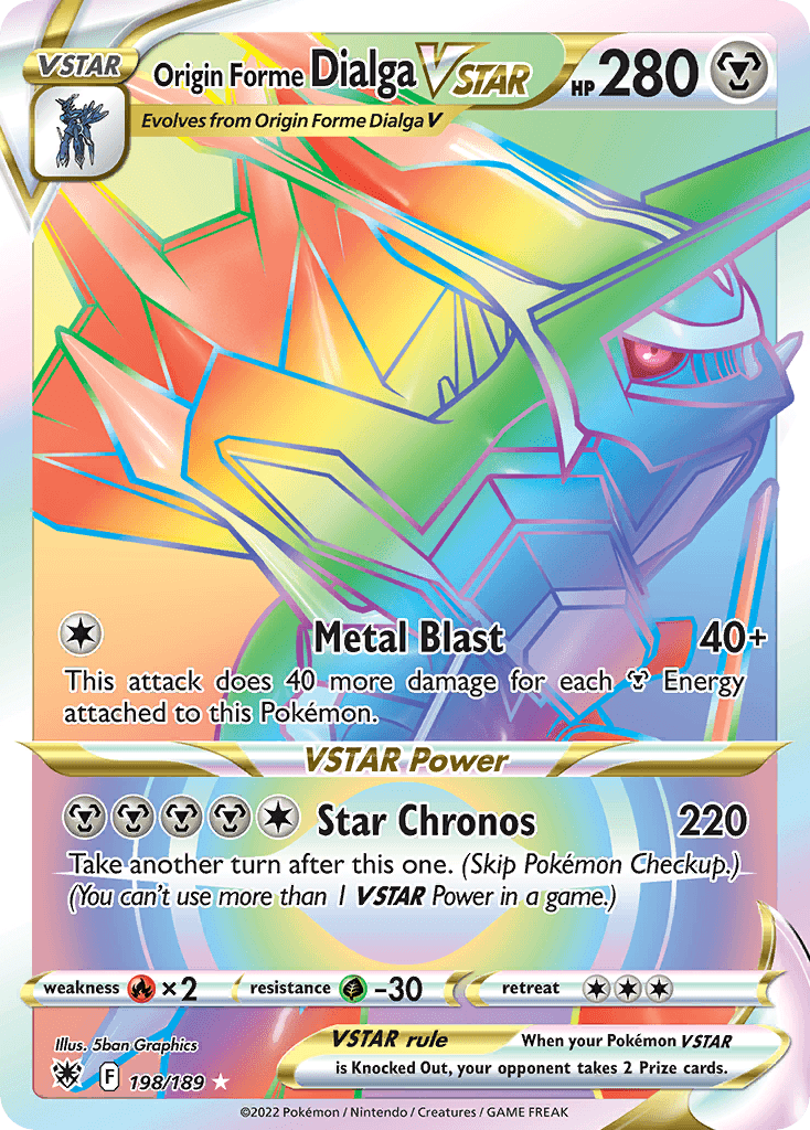 Origin Forme Dialga VSTAR, carta 198 de Astral Radiance