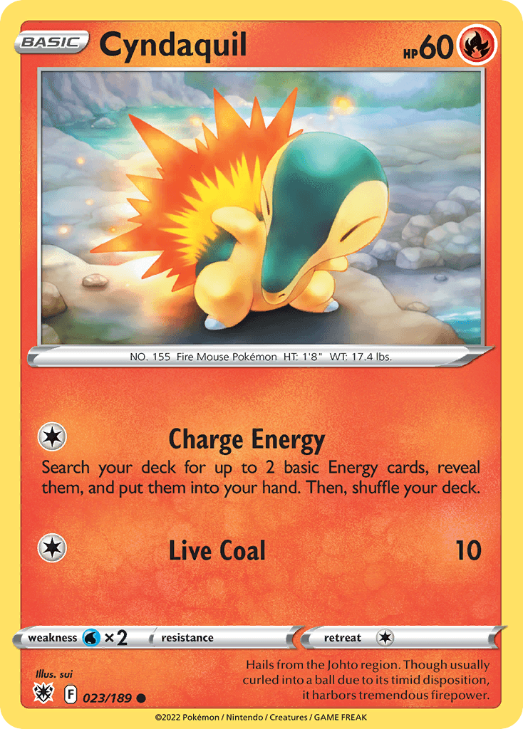 Cyndaquil, carta 023 de Astral Radiance