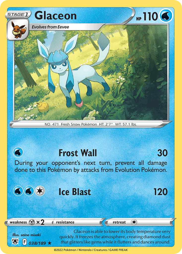 Glaceon, carta 038 de Astral Radiance