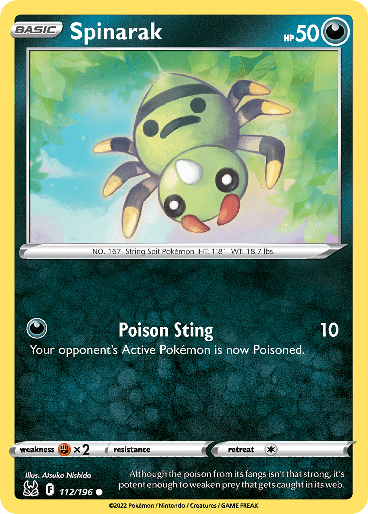 Spinarak, carta 112 de Lost Origin