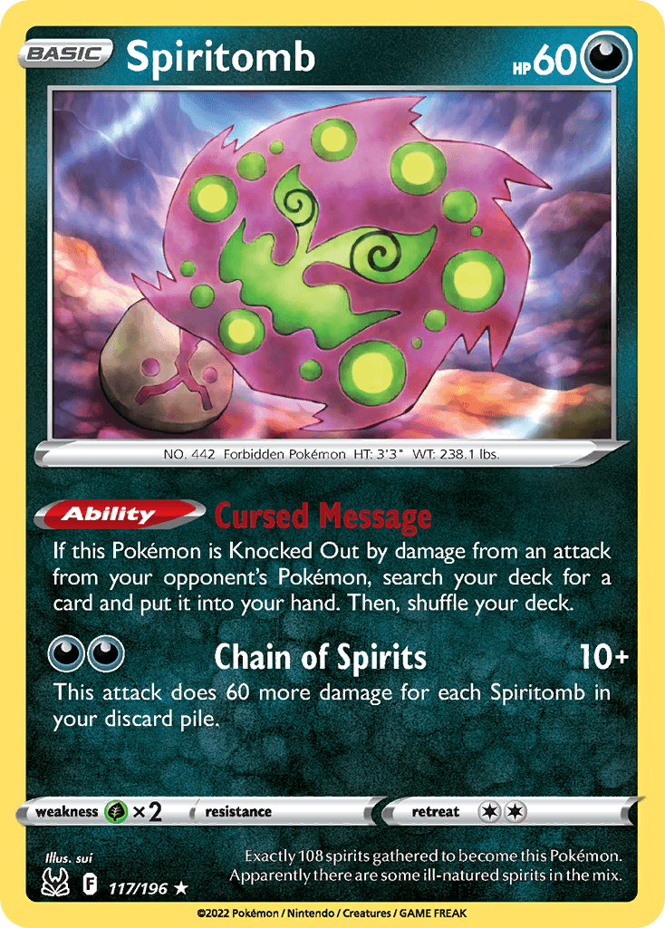 Spiritomb, carta 117 de Lost Origin