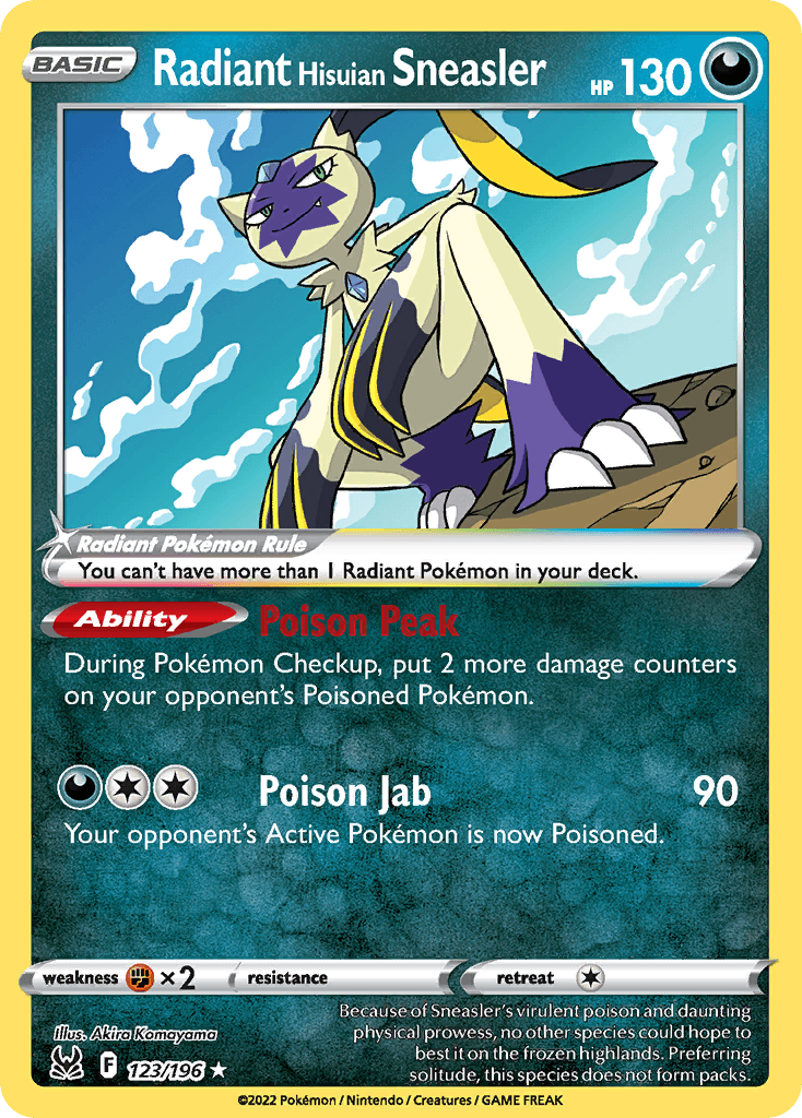 Radiant Hisuian Sneasler, carta 123 de Lost Origin