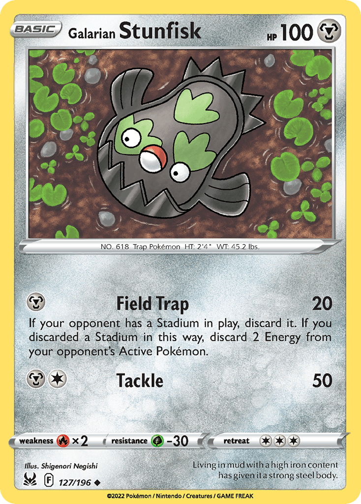 Galarian Stunfisk, carta 127 de Lost Origin