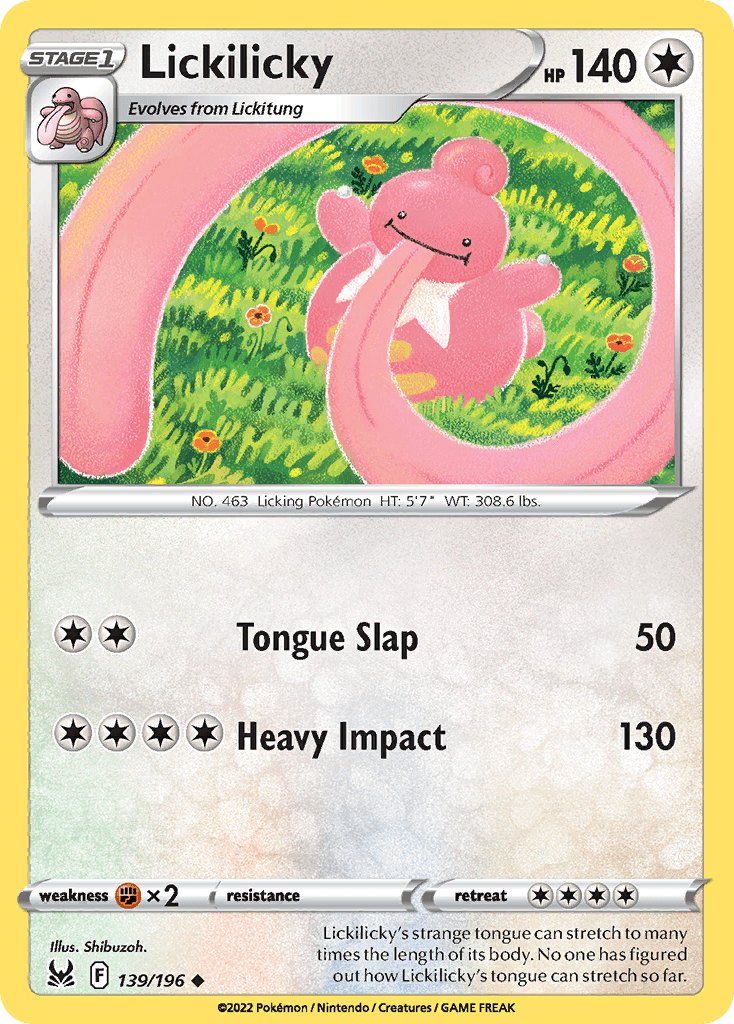 Lickilicky, carta 139 de Lost Origin