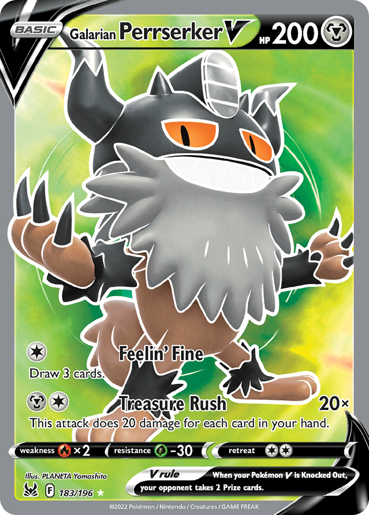 Galarian Perrserker V, carta 183 de Lost Origin