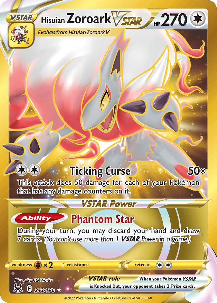 Hisuian Zoroark VSTAR, carta 213 de Lost Origin