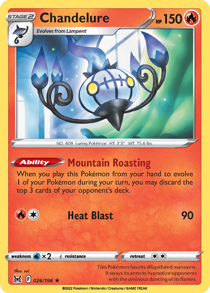 Chandelure, carta 026 de Lost Origin