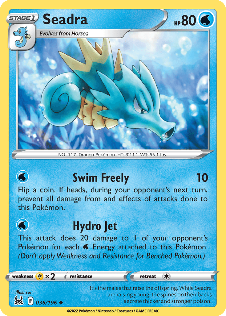Seadra, carta 036 de Lost Origin