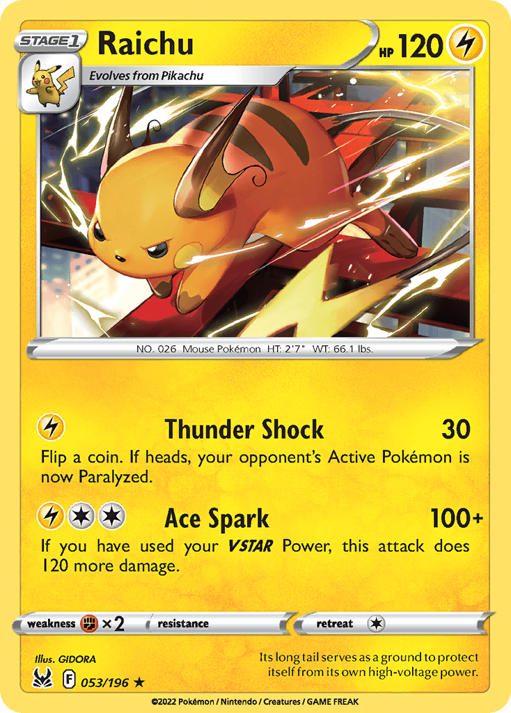 Raichu, carta 053 de Lost Origin