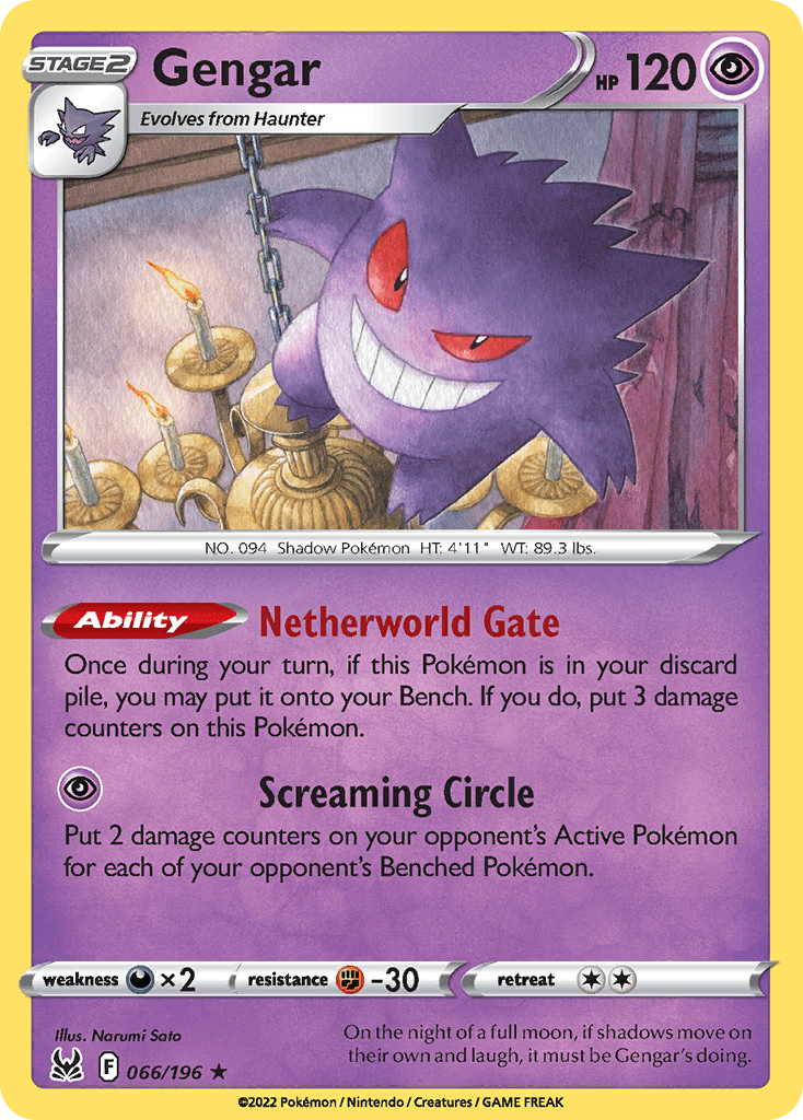 Gengar, carta 066 de Lost Origin