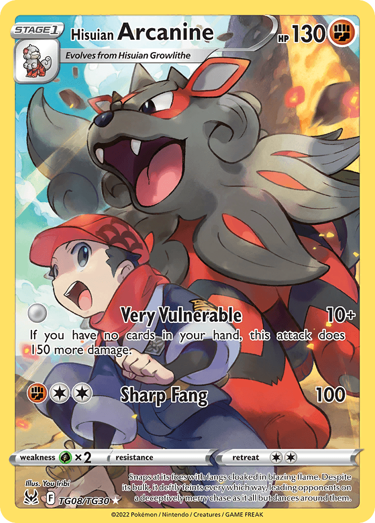 Hisuian Arcanine, carta TG08 de Lost Origin Trainer Gallery
