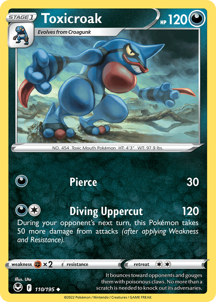 Toxicroak, carta 110 de Silver Tempest
