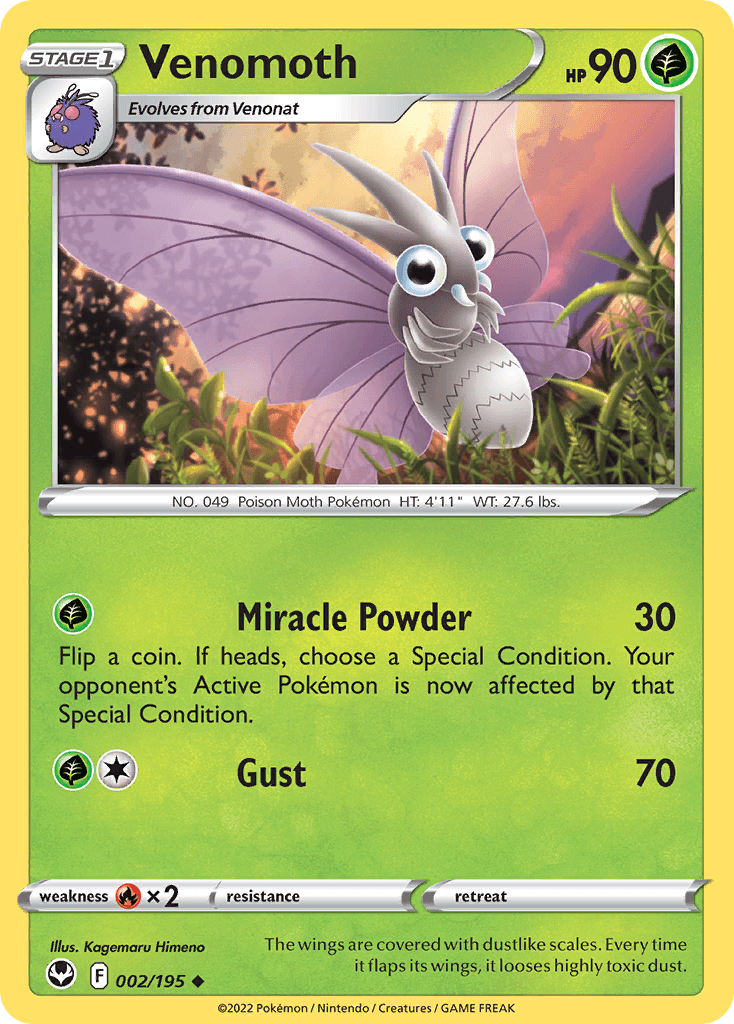 Venomoth, carta 002 de Silver Tempest