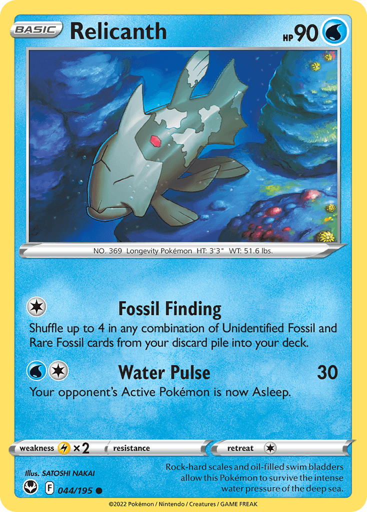 Relicanth, carta 044 de Silver Tempest