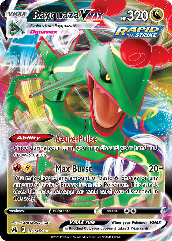 Rayquaza VMAX, carta 101 de Crown Zenith