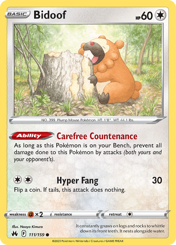 Bidoof, carta 111 de Crown Zenith