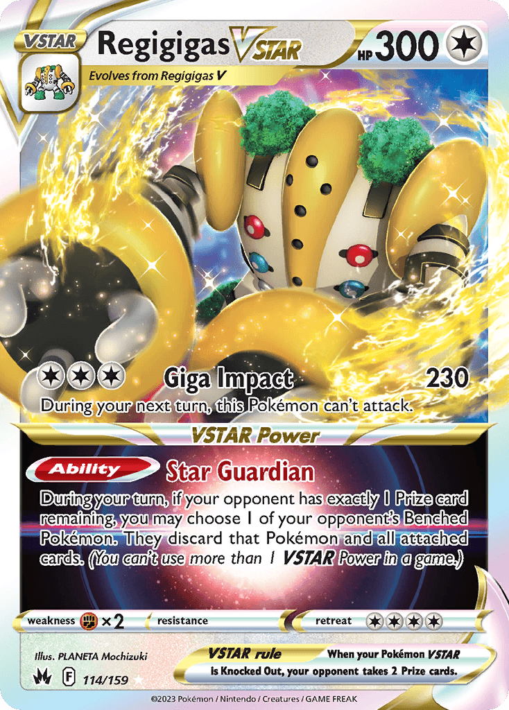 Regigigas VSTAR, carta 114 de Crown Zenith