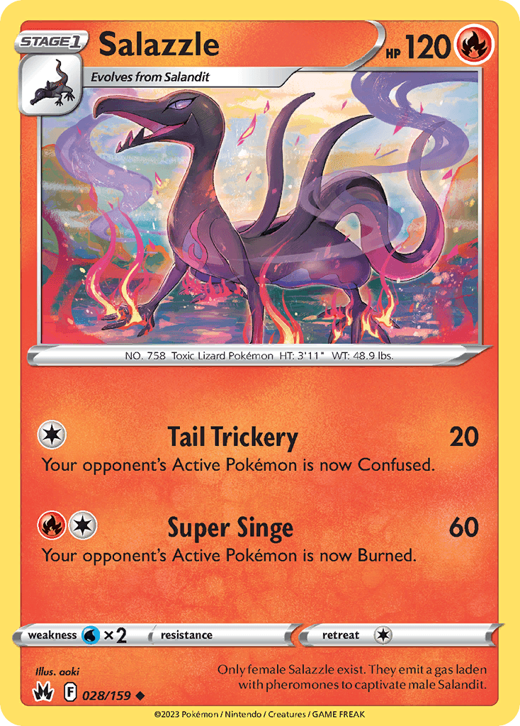 Salazzle, carta 028 de Crown Zenith