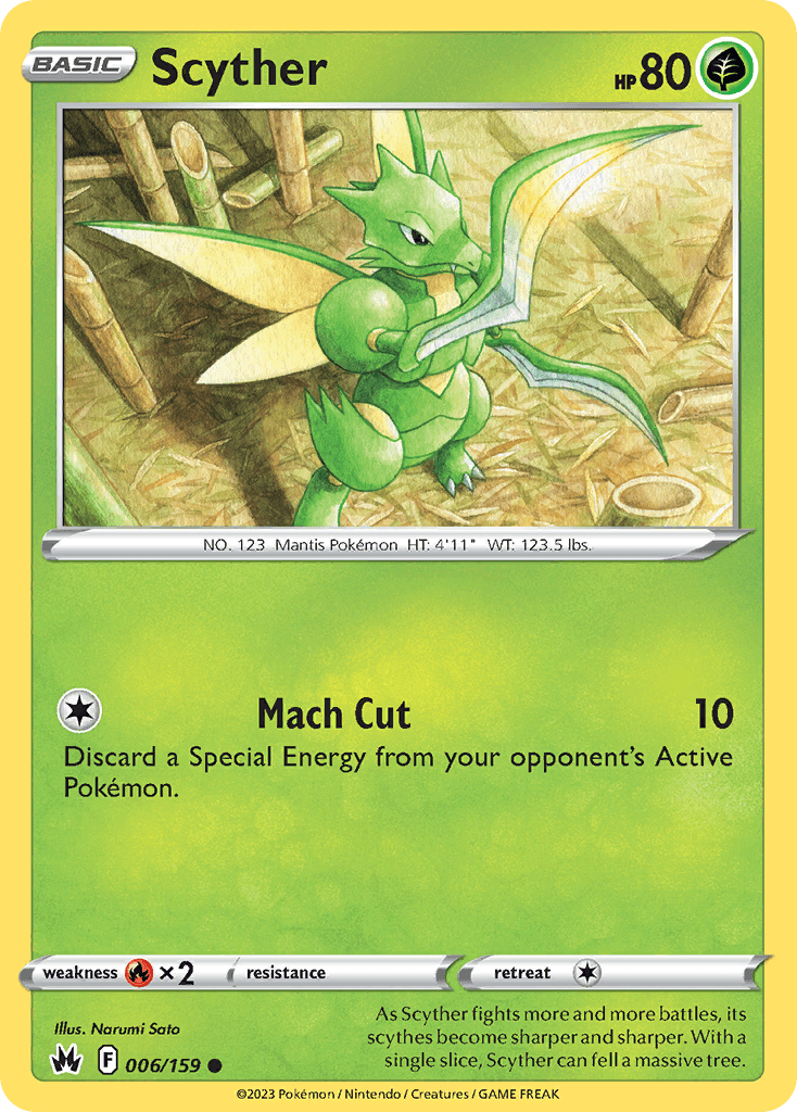 Scyther, carta 006 de Crown Zenith
