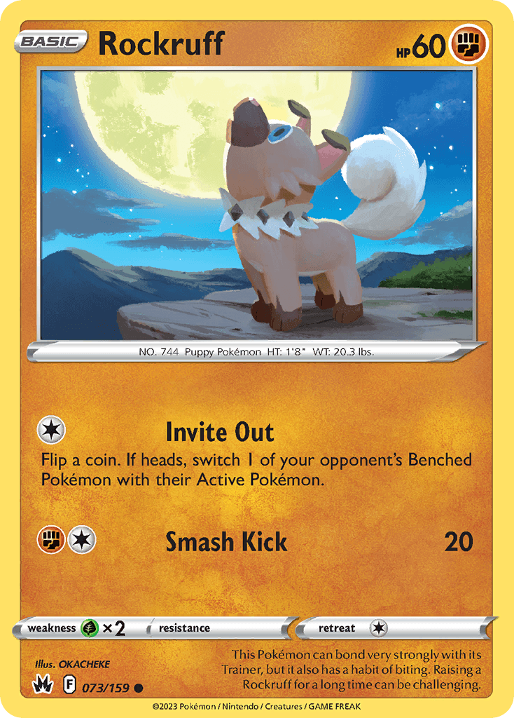 Rockruff, carta 073 de Crown Zenith