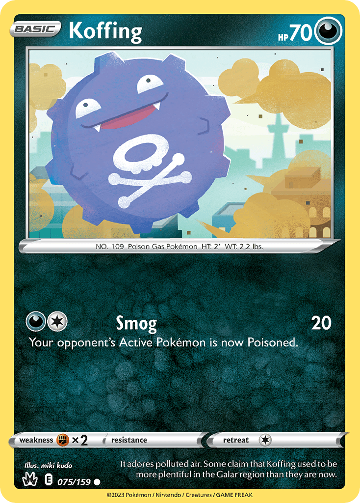 Koffing, carta 075 de Crown Zenith