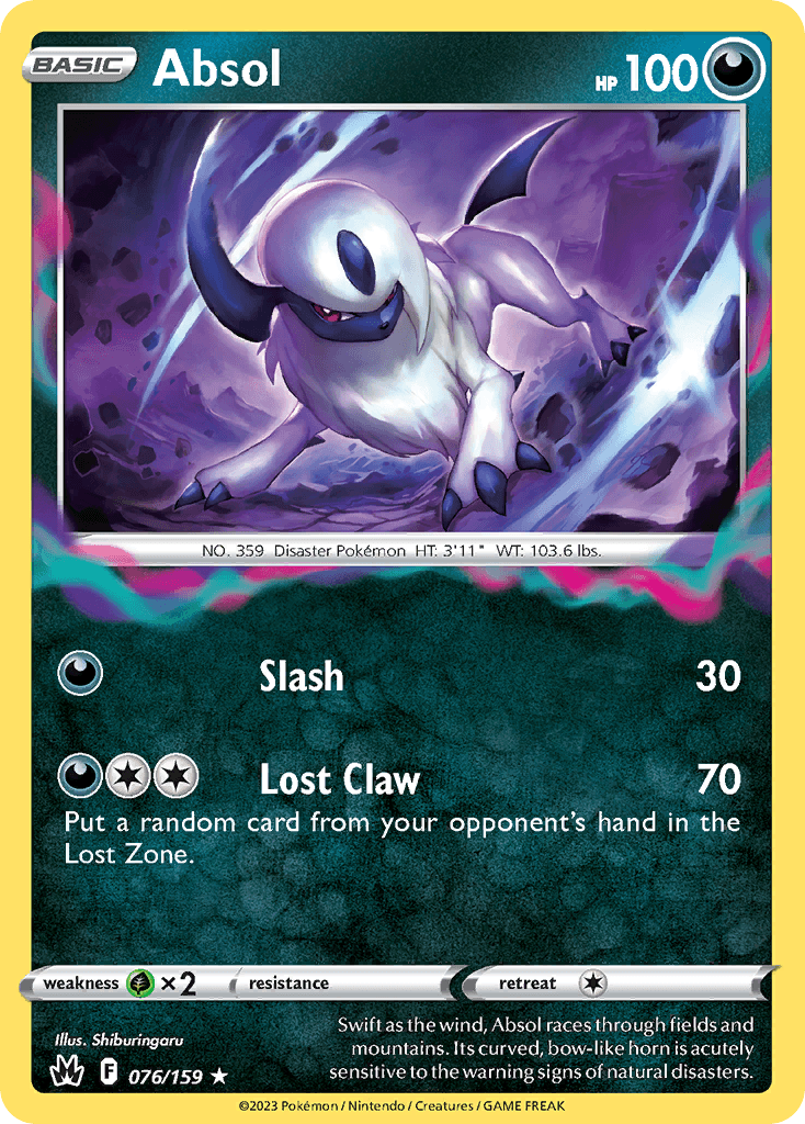 Absol, carta 076 de Crown Zenith