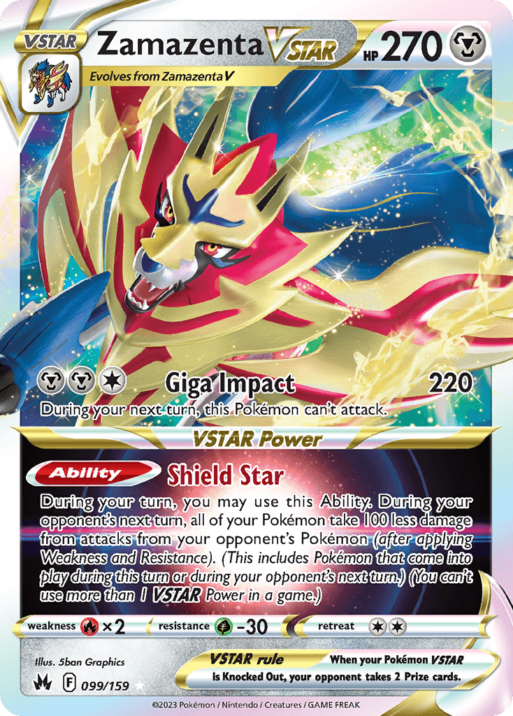 Zamazenta VSTAR, carta 099 de Crown Zenith